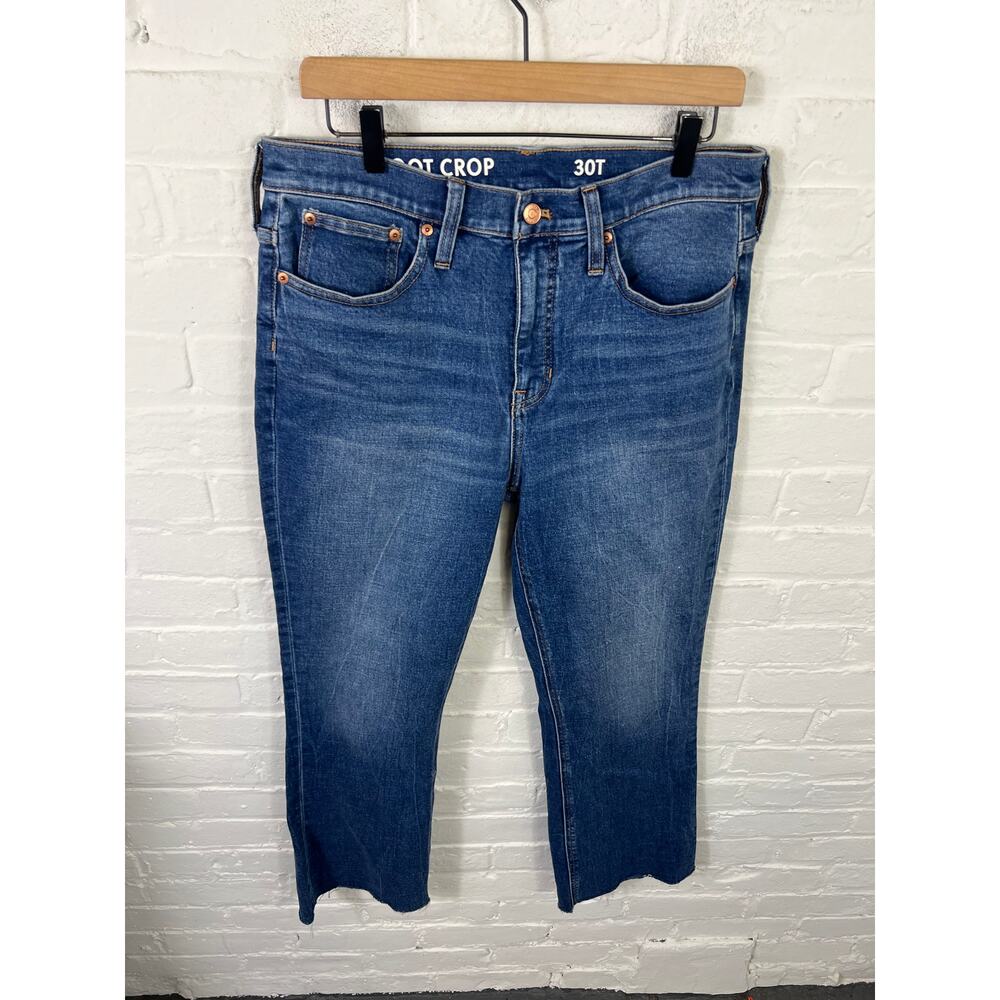 J. Crew Women's Demi Boot-Cut Cropped Jeans Medium Wash Blue Size 30 Tall